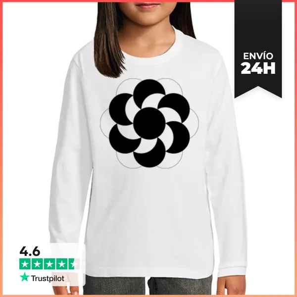 Camiseta Manga Larga Para Niños Círculo De Cultivos De Flores