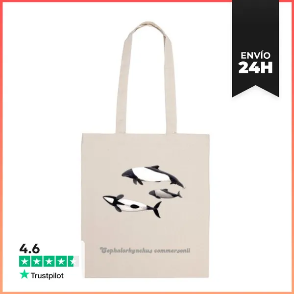 Bolsa De Tela Bolsa Tela Delfin De Commerson Tonina Overa