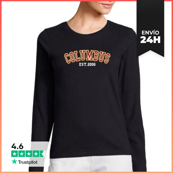 Camiseta Mujer Manga Larga Columbus Est 2006 LaTostadora