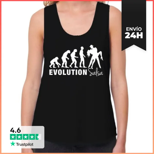 Camiseta Mujer Sin Mangas, Loose Fit Evolution Salsa LaTostadora