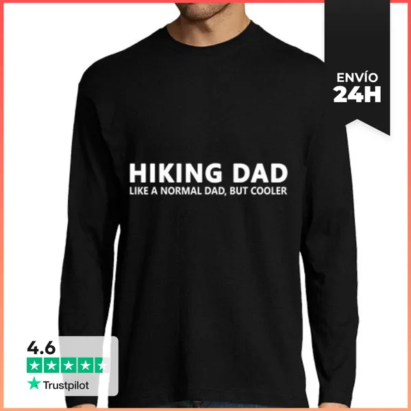 Camiseta Hombre Manga Larga Padre Senderista Papá Senderista