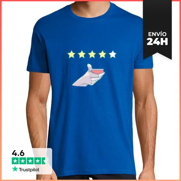 Camiseta Hombre Clásica Hombre, Manga Corta, Azul Royal, Calidad