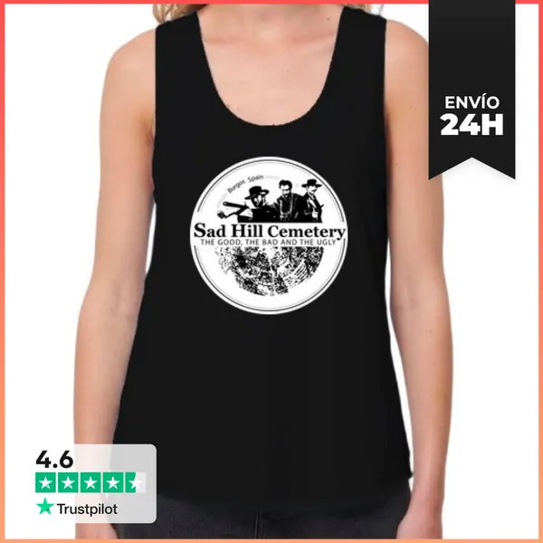 Camiseta Mujer Sin Mangas, Loose Fit Tirantes Logo Sad Hill Mujer