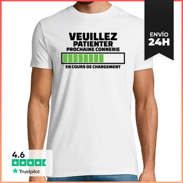 Camiseta Hombre Clásica Por Favor Espere La Próxima Mierda En P