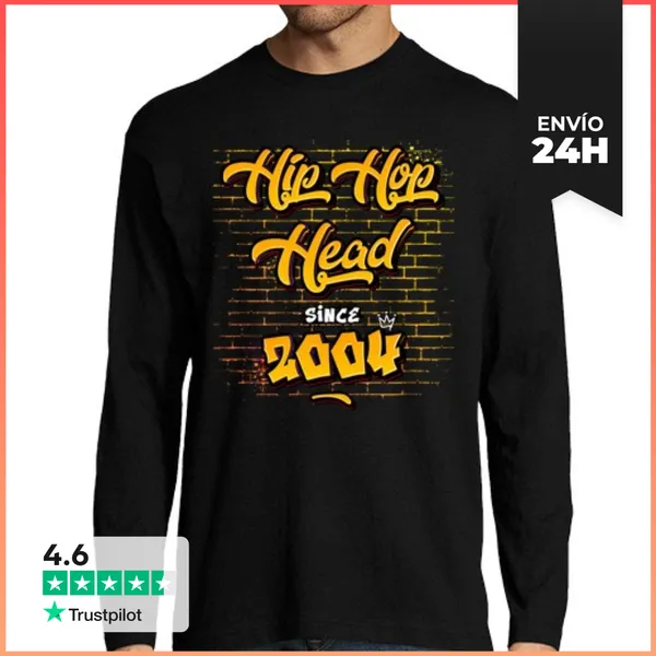 Camiseta Hombre Manga Larga Líder De Hip Hop Desde 2004 21 Años