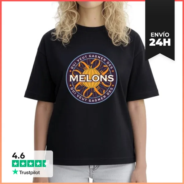 Camiseta Mujer Boxy Quién Quiere Ganar Melones - Logo Paródico