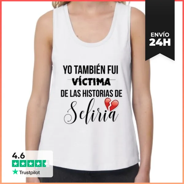 Camiseta Mujer Sin Mangas, Loose Fit Víctima De Seliria
