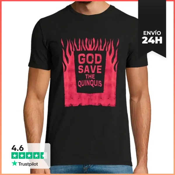 Camiseta Hombre Clásica GOD SAVE THE QUINQUIS Black LaTostadora