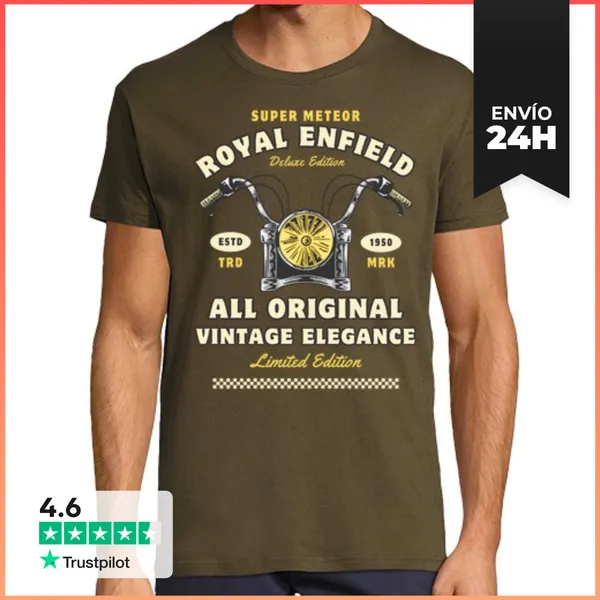 Camiseta Hombre Clásica Motos Clásicas Estilo 1950 Vintage Ropa