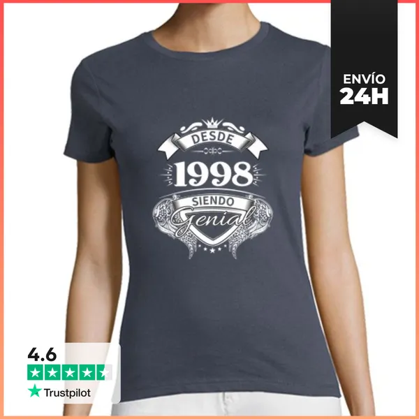 Camiseta Mujer Clásica Desde 1998 Siendo Genial LaTostadora