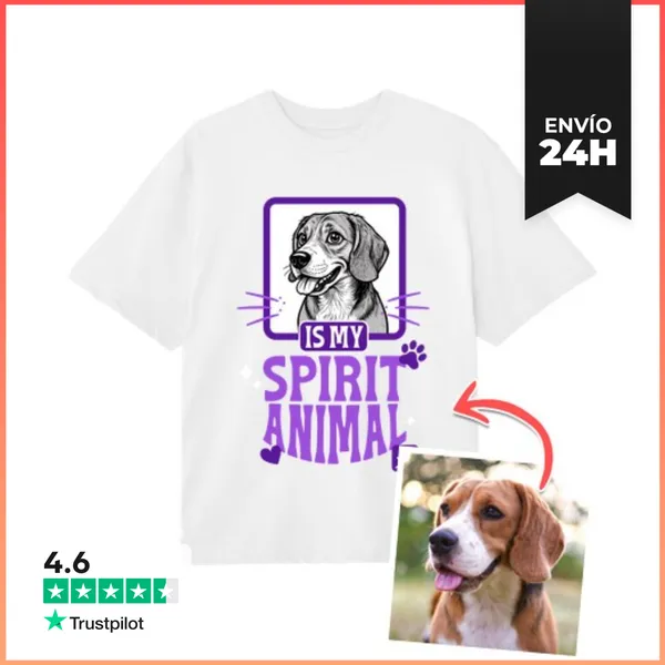 Camiseta Oversize Efecto Manga Camiseta Oversize Dog Is My Spirit