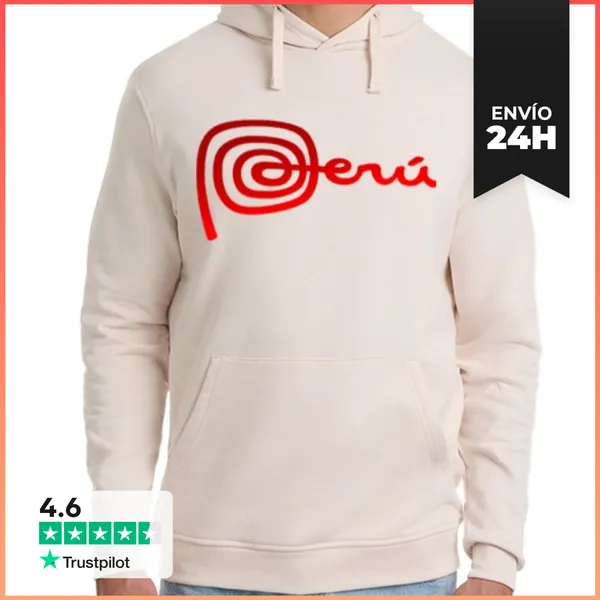 Sudadera Unisex Con Capucha MARCA PERU ROJO LaTostadora