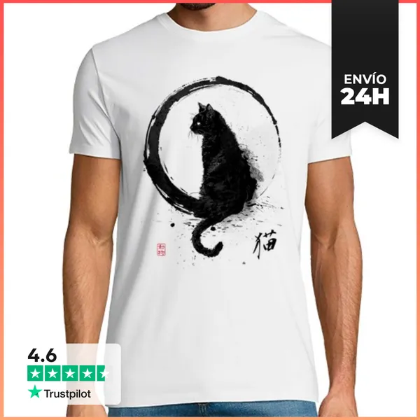 Camiseta Hombre Clásica Cat Ink LaTostadora