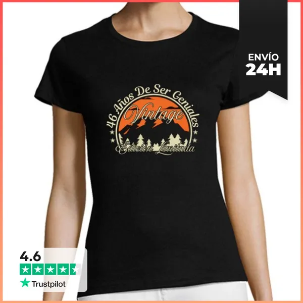 Camiseta Mujer Clásica 46 Años De Ser Genial Vintage 1980 Edición