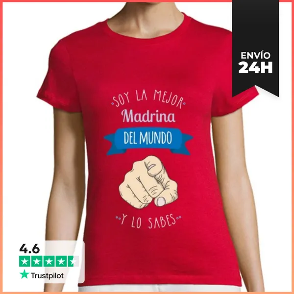 Camiseta Mujer Clásica Soy La Mejor Madrina Del Mundo Y Lo Sabes