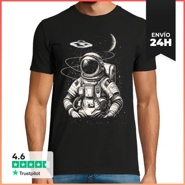 Camiseta Hombre Clásica Galaxia Astronauta LaTostadora