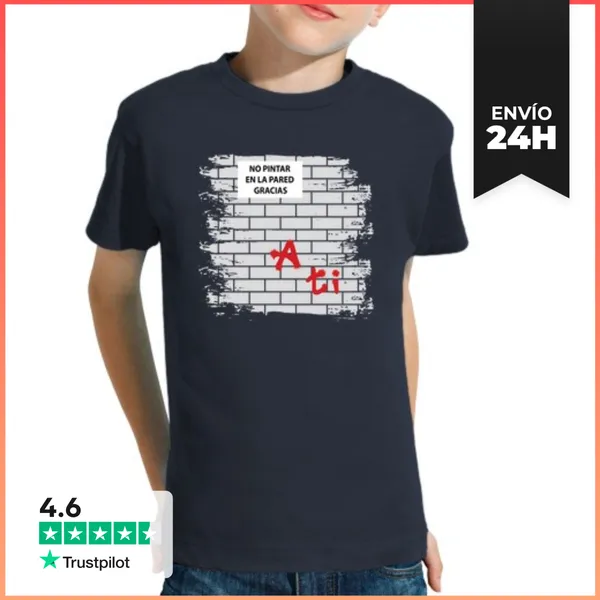 Camiseta Clásica Para Niños NO PINTAR EN LA PARED GRACIAS, A TI