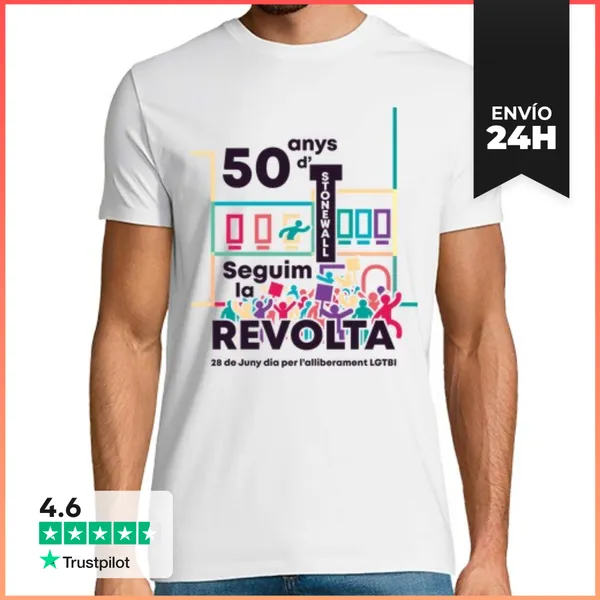 Camiseta Hombre Clásica 50 Años Stonewall LaTostadora