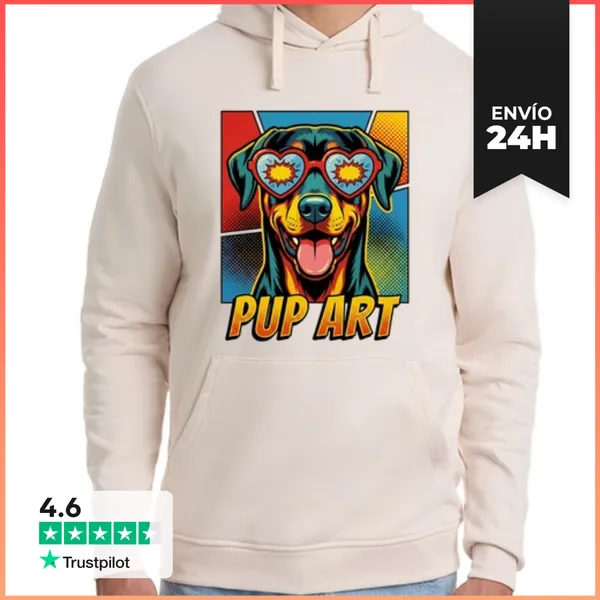 Sudadera Unisex Con Capucha Perro Doberman Pinscher Retro Pop Art