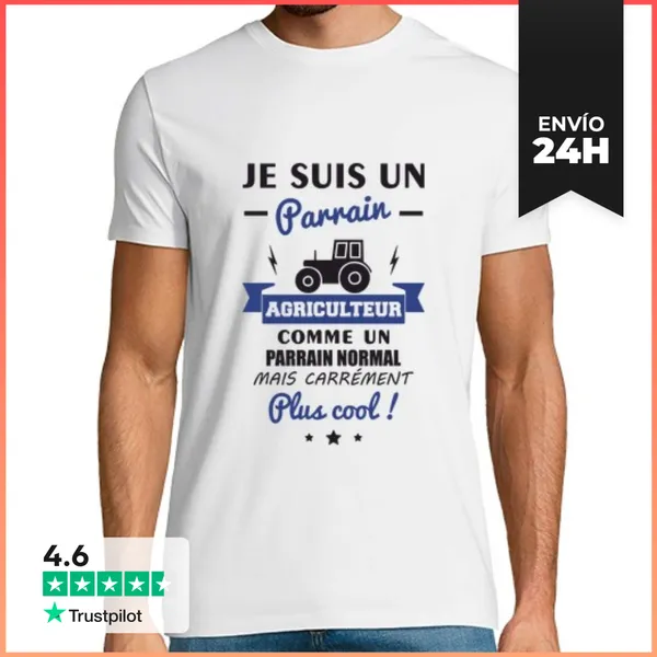 Camiseta Hombre Clásica Granjero Padrino Tractor Humor