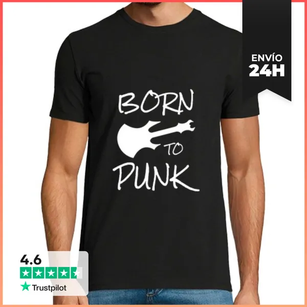 Camiseta Hombre Clásica Nacido Al Punk / Rock LaTostadora