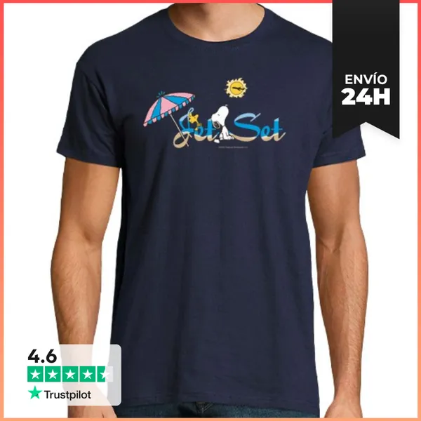 Camiseta Hombre Clásica Snoopy Jet Set LaTostadora