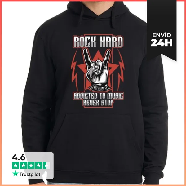 Sudadera Unisex Con Capucha Rock Hard Heavy Metal Símbolo Música