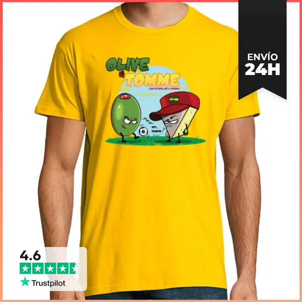 Camiseta Hombre Clásica Olivos Y Tomme Las Estrellas Del Lapéro