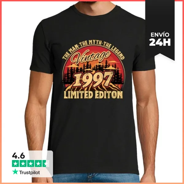 Camiseta Hombre Clásica Vintage 1997 Edición Limitada El Hombre