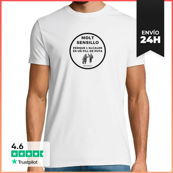Camiseta Hombre Clásica Molt Sensillo Negre LaTostadora