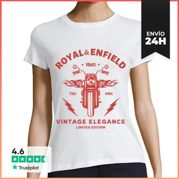 Camiseta Mujer Clásica Royal Enfield 1941 Vintage Elegance - Ropa