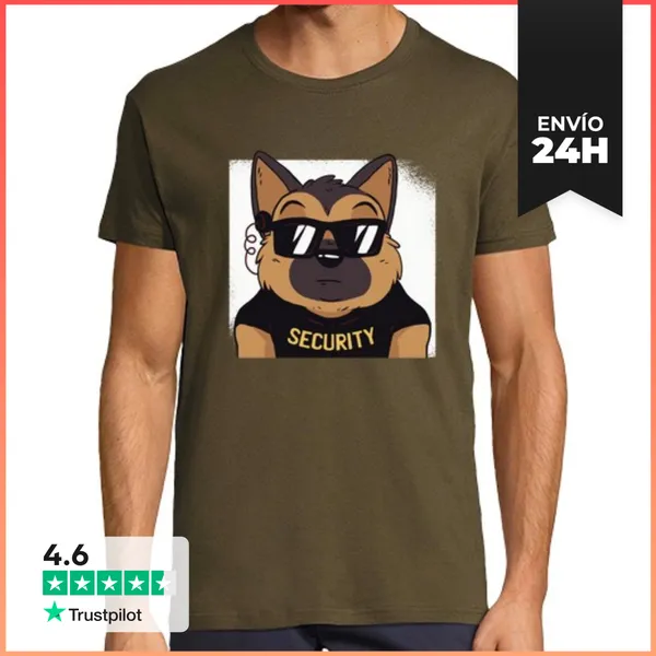 Camiseta Hombre Clásica Camiseta Seguridad Del Pastor Alemán