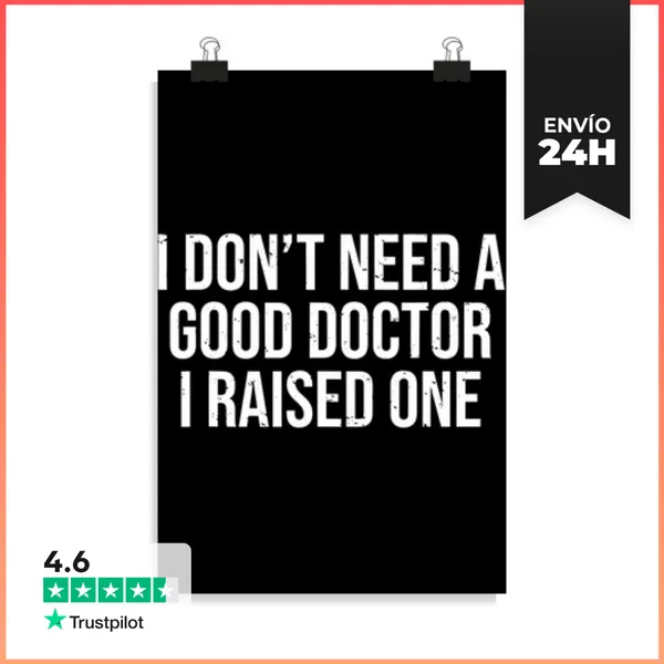 Póster Vertical Padres Doctor Padre Madre Escuela De Medicina