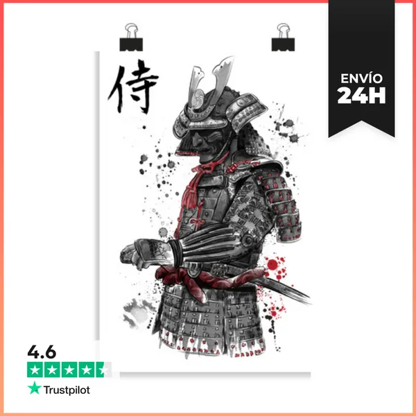 Póster Vertical Samurai Sumi-e LaTostadora
