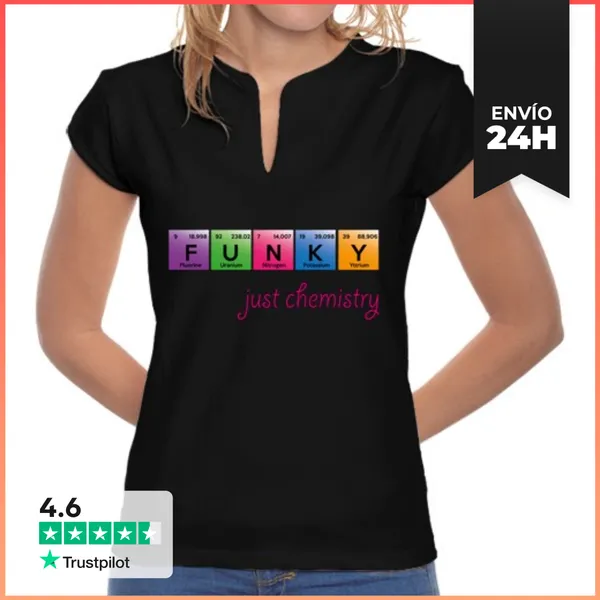 Camiseta Mujer Cuello Mao Funky Just Chemistry LaTostadora