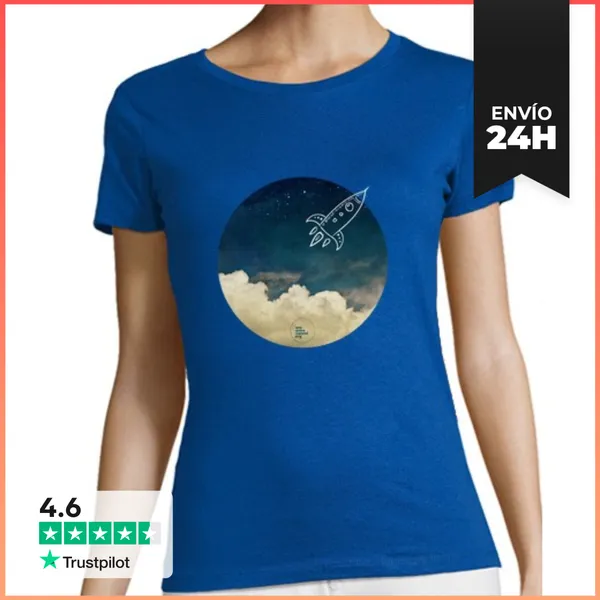 Camiseta Mujer Clásica Cohete Unoentrecienmil LaTostadora
