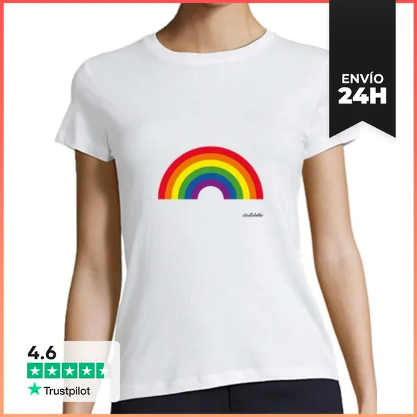 Camiseta Mujer Clásica Camisetas Para Lesbianas: Arcoris Gay Y