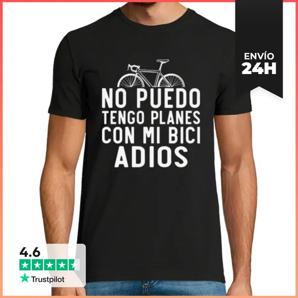 Camiseta Hombre Clásica Divertido Bicicleta Tengo Planes Con Mi