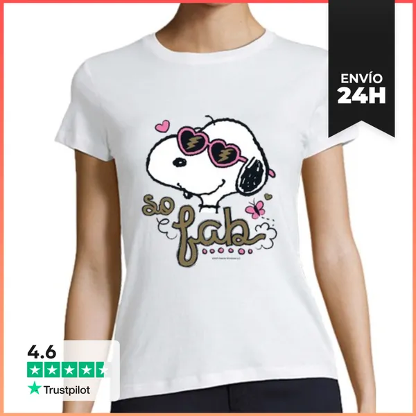 Camiseta Mujer Clásica Snoopy So Fab LaTostadora