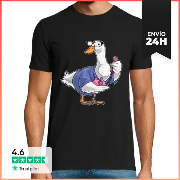 Camiseta Hombre Clásica Secretaria Pato Telefono LaTostadora