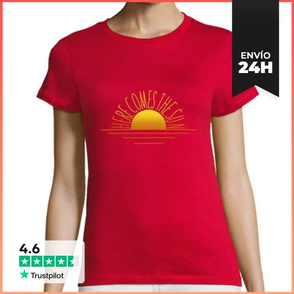 Camiseta Mujer Clásica Here Comes The Sun M LaTostadora
