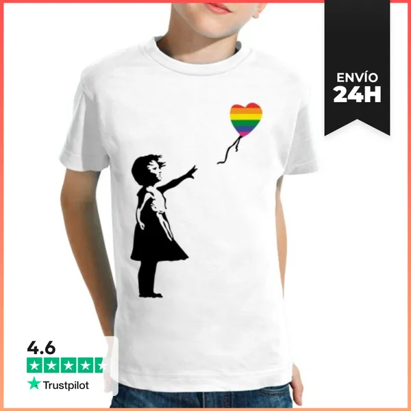 Camiseta Clásica Para Niños Girl With Balloon LGTB LaTostadora