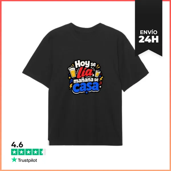 Camiseta Oversize Hoy Se Lía, Mañana Se Casa LaTostadora