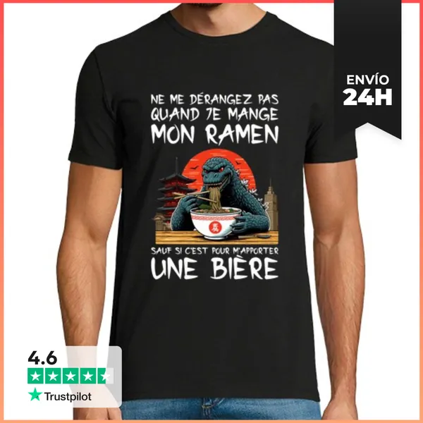 Camiseta Hombre Clásica Humor Ramen Japon Cerveza LaTostadora