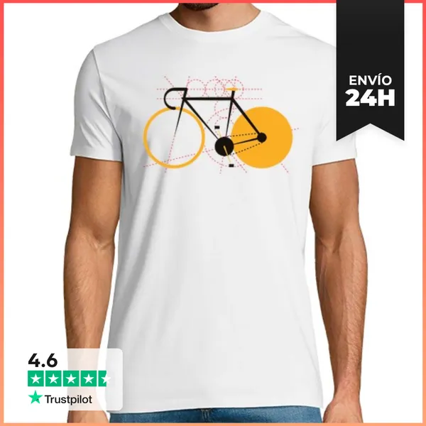 Camiseta Hombre Clásica Geometría De Una Bicicleta LaTostadora