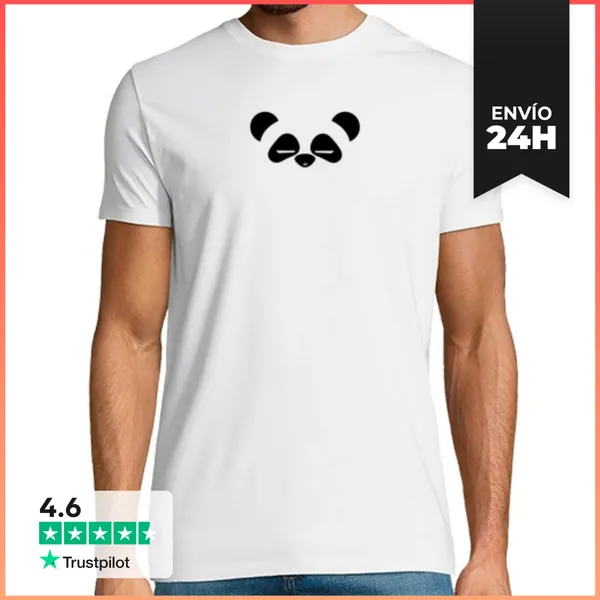 Camiseta Hombre Clásica PANDA OJOS CENTRO LaTostadora