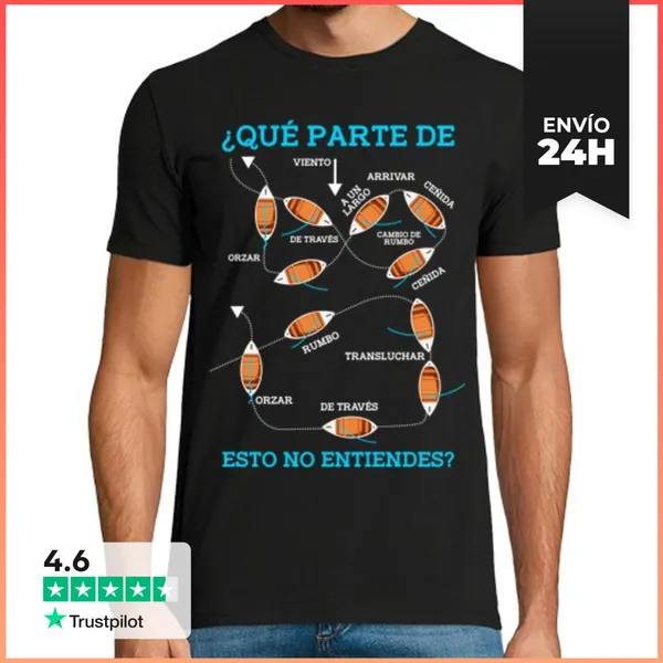 Camiseta Hombre Clásica Navegación A Vela Barco Velero Marino