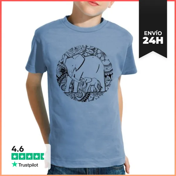Camiseta Clásica Para Niños Careful, Niño, Manga Corta, Celeste
