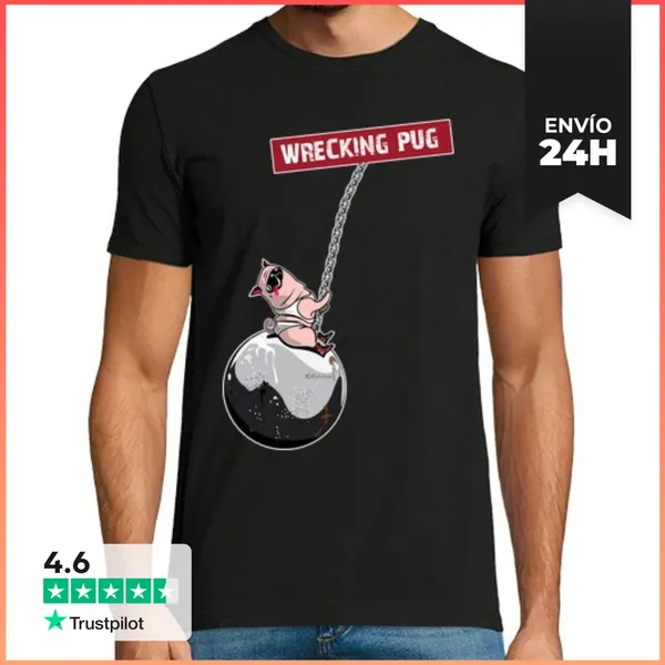 Camiseta Hombre Clásica WRECKING PUG LaTostadora