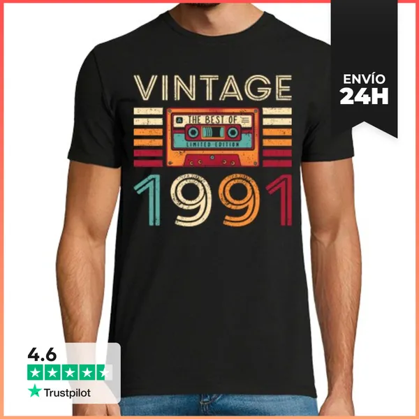Camiseta Hombre Clásica Vintage 1991 LaTostadora